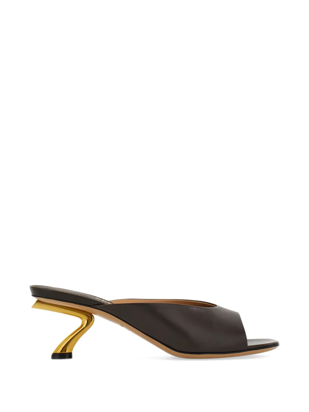 Ferragamo sculptural heel slides - Brown