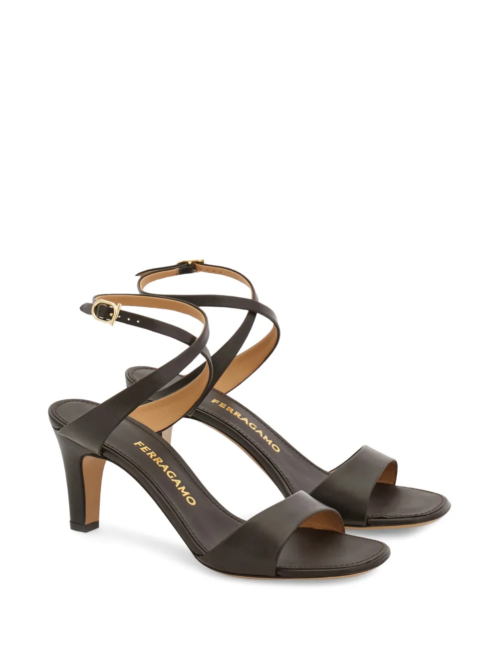 Ferragamo Sandalen met middelhoge hak Bruin