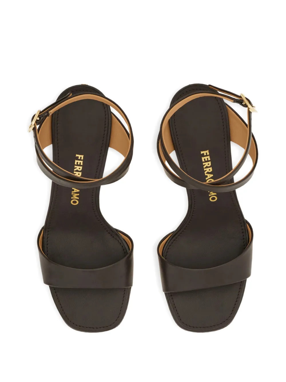 Ferragamo Sandalen met middelhoge hak Bruin