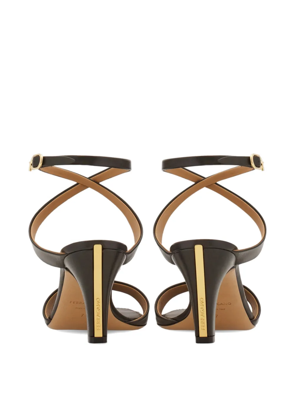Ferragamo Sandalen met middelhoge hak Bruin