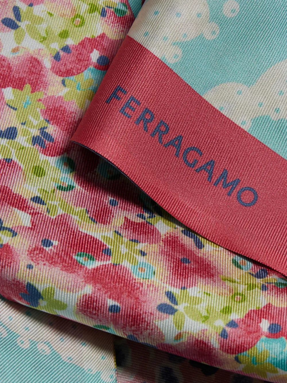 Ferragamo Palazzo Spini Feroni bandeau met print Blauw