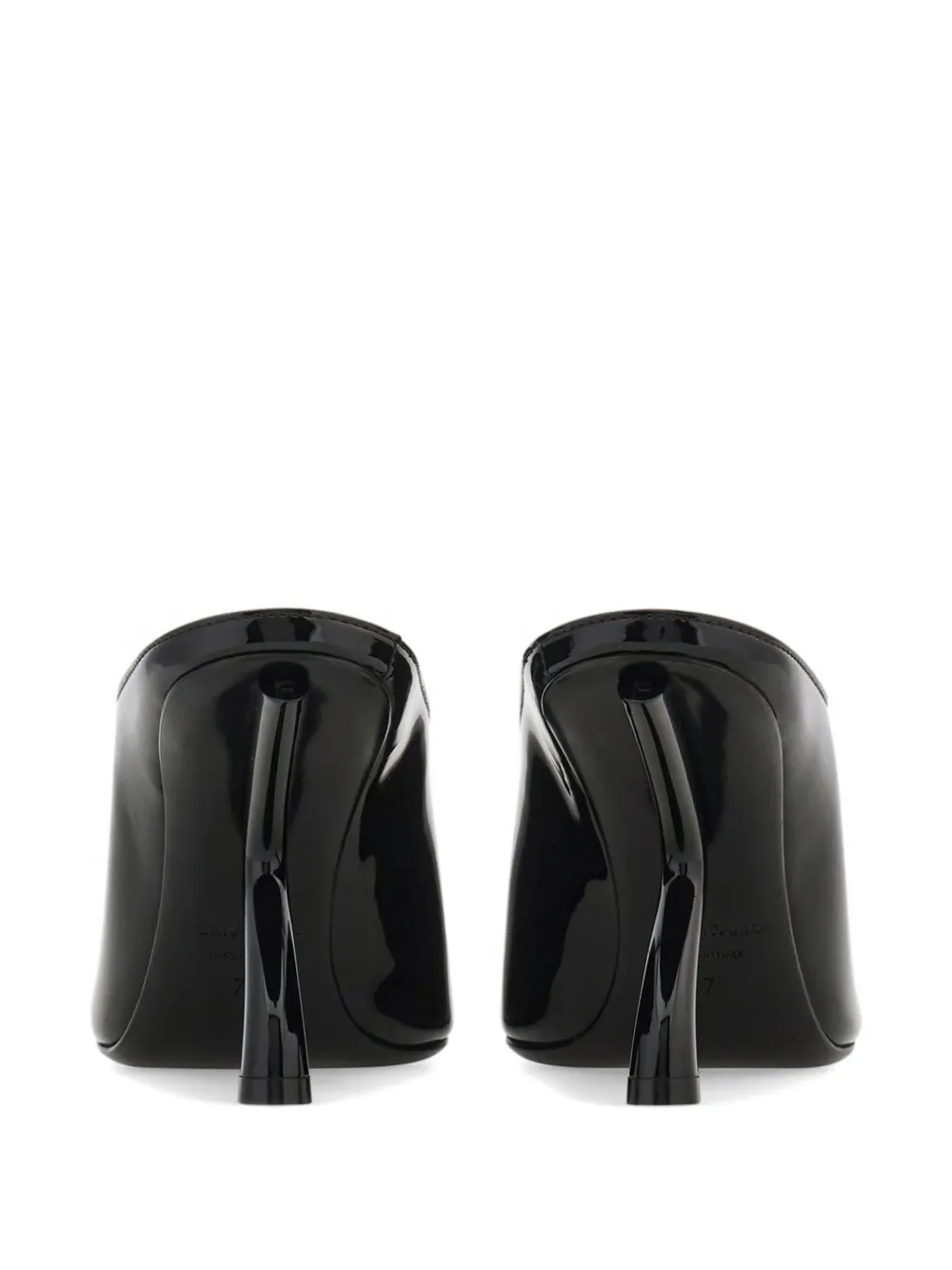 Ferragamo Muiltjes met bewerkte hak Zwart