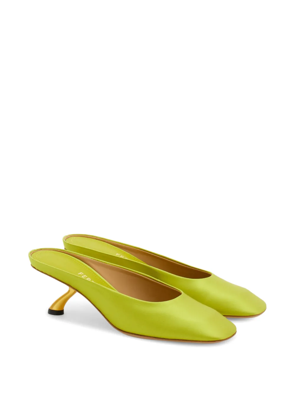 Ferragamo Muiltjes met S-vormige hak Groen