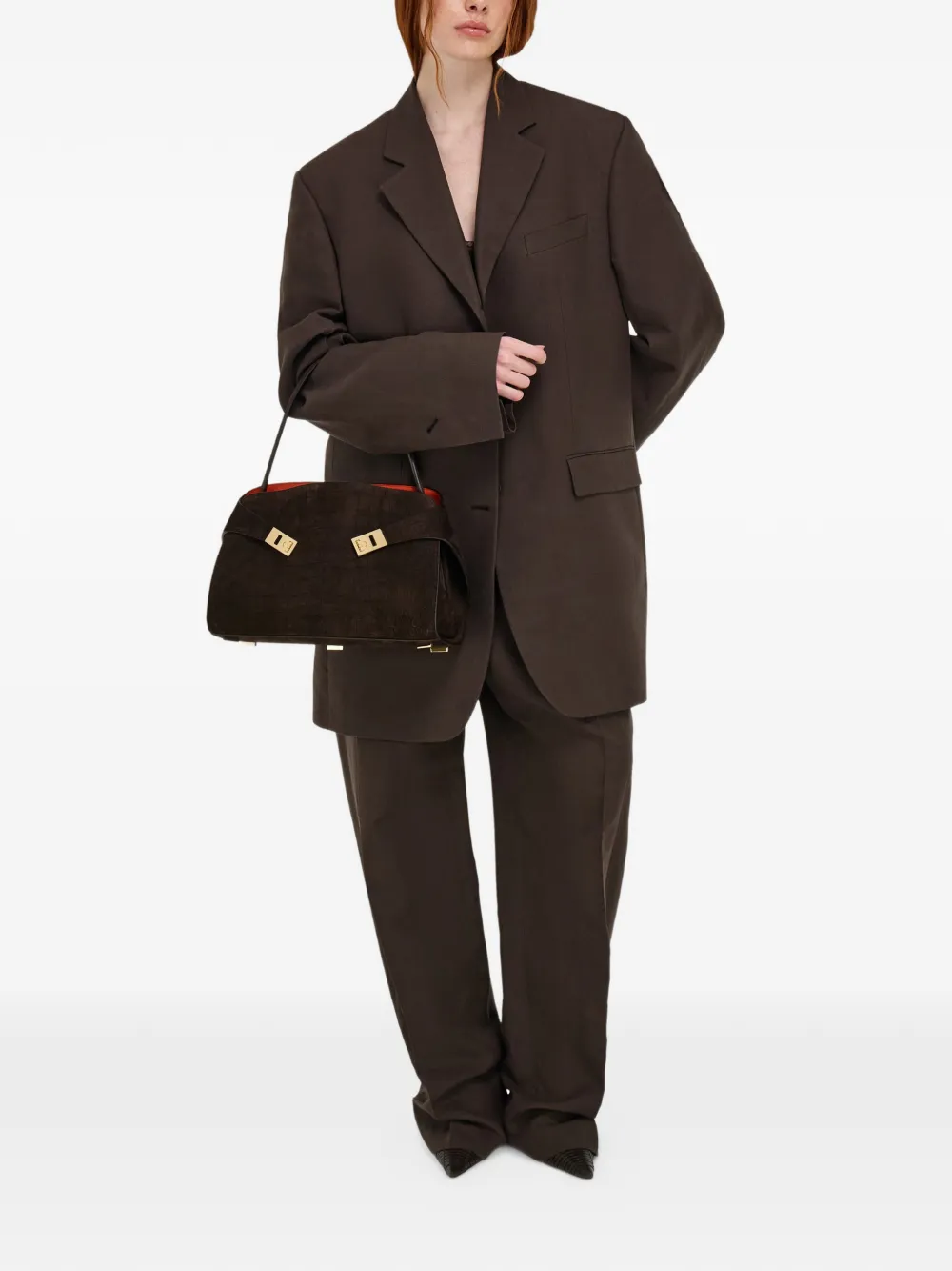 Ferragamo Medium Hug zachte schoudertas Bruin