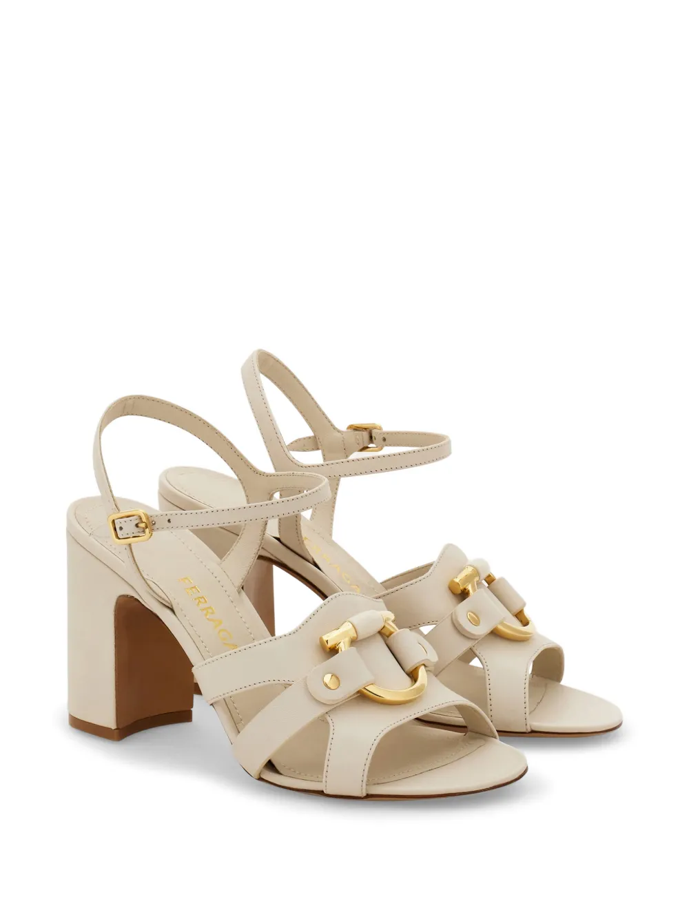 Ferragamo Sandalen met Gancini-detail Beige