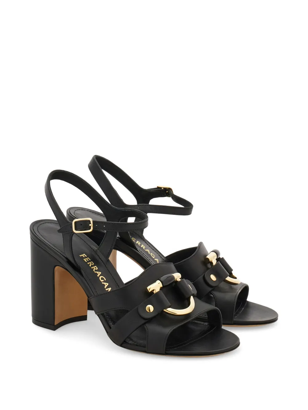 Ferragamo Sandalen met Gancini-detail Zwart