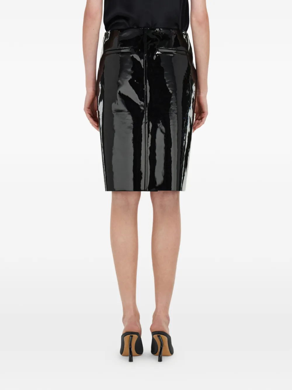 Ferragamo Lakleren kokerrok Zwart