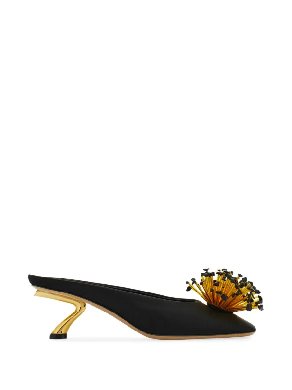Ferragamo S-shaped Heel Mules in Black