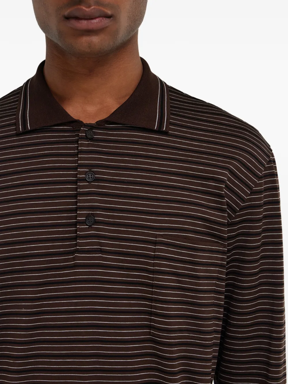 Ferragamo Gestreept poloshirt Bruin
