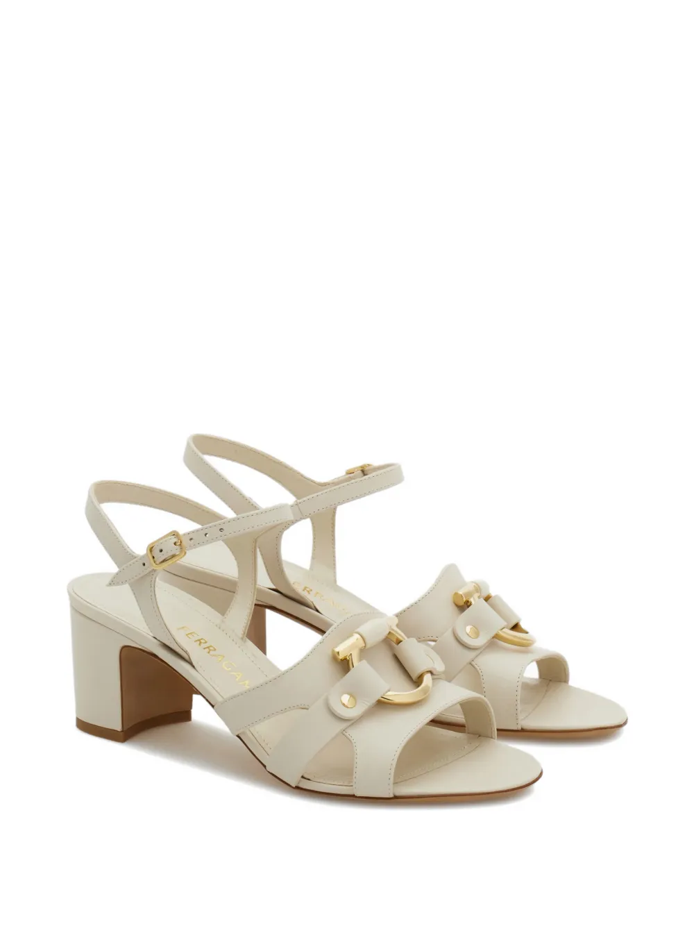 Ferragamo Sandalen met Gancini-detail Beige