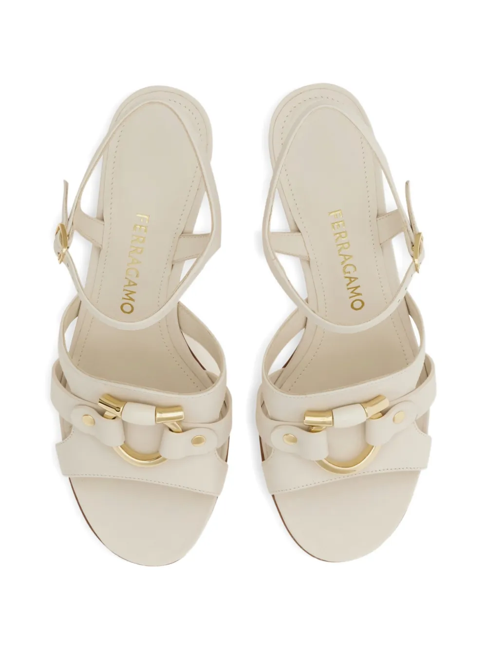 Ferragamo Sandalen met Gancini-detail Beige