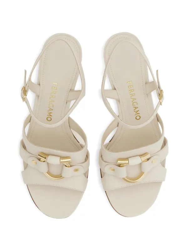 Ferragamo Gancini Ornament Sandals | Neutrals | FARFETCH