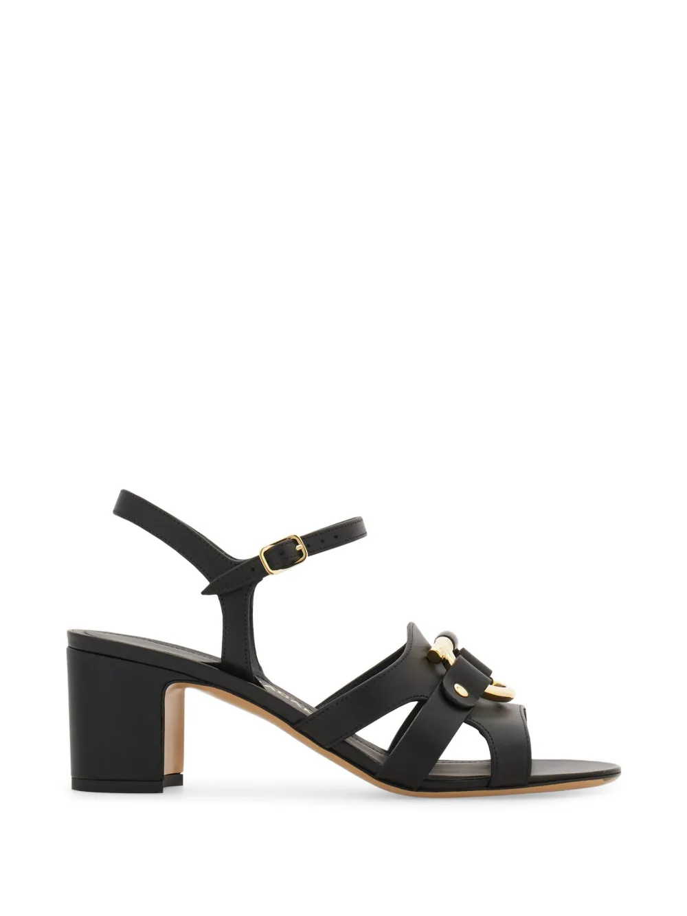 Ferragamo Gancini ornament sandal Zwart