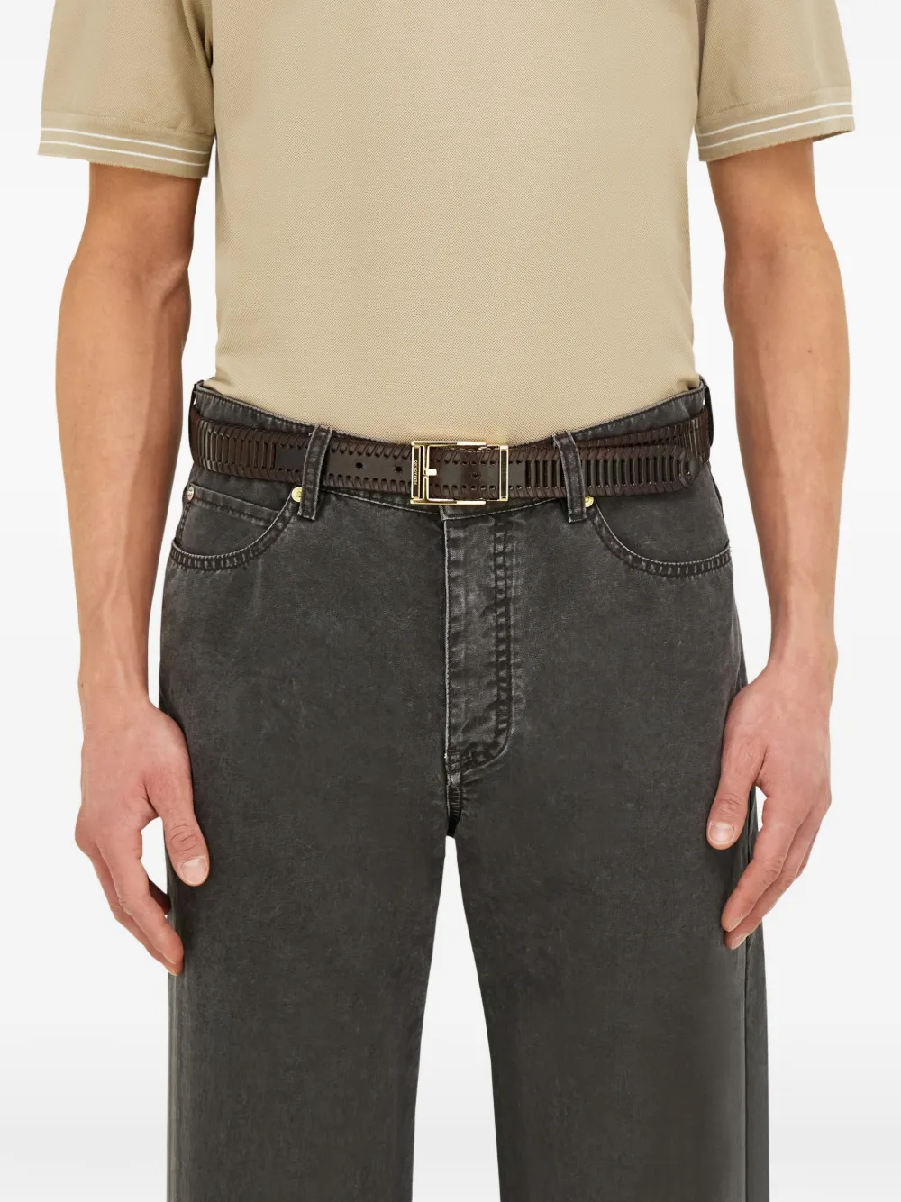 Ferragamo Verstelbare riem Bruin