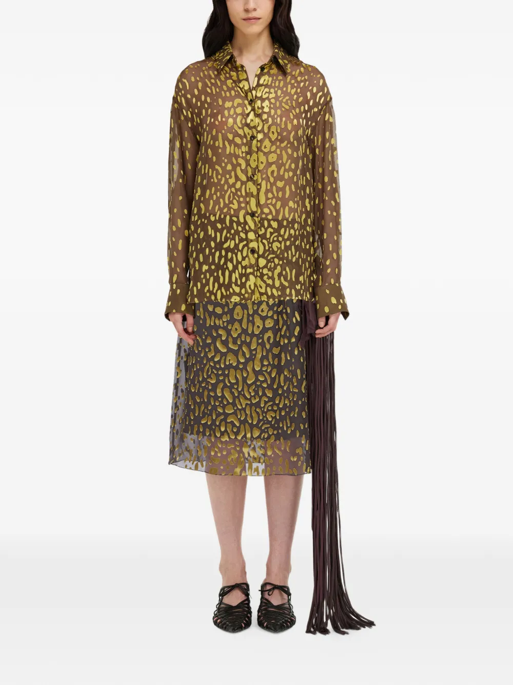 Ferragamo Rok met bloemdetail Bruin