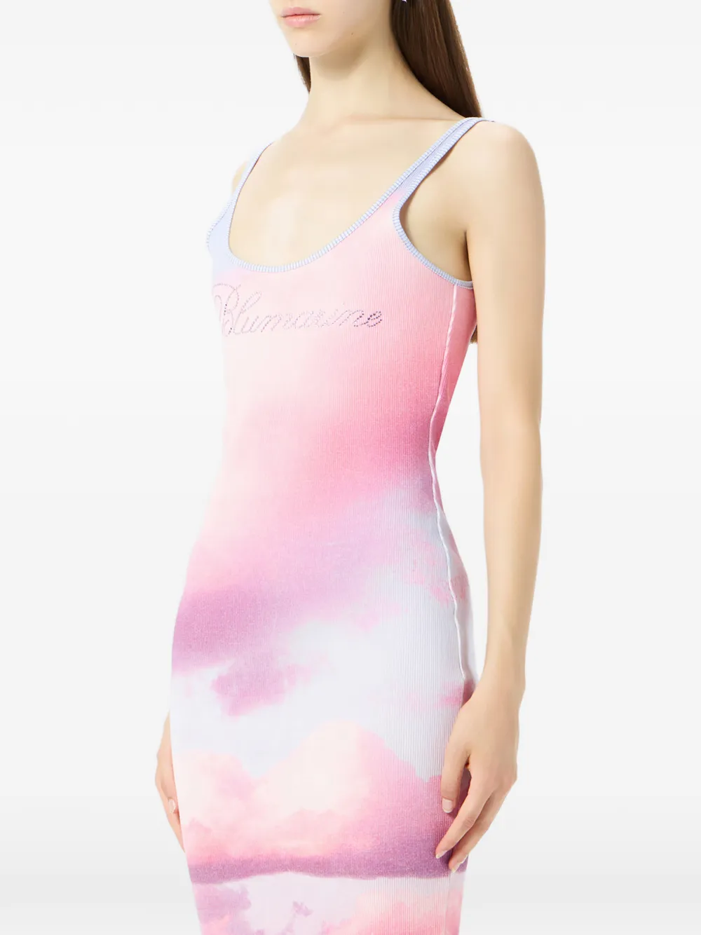 Blumarine Midi-jurk met digitale print Roze