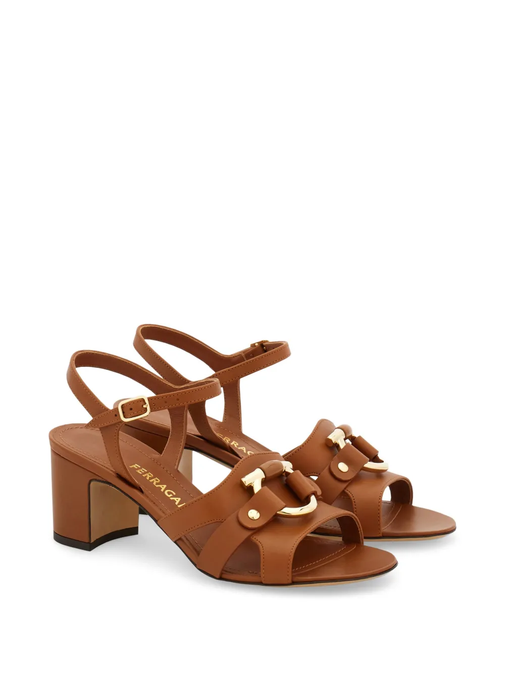 Ferragamo Sandalen met Gancini-detail Bruin