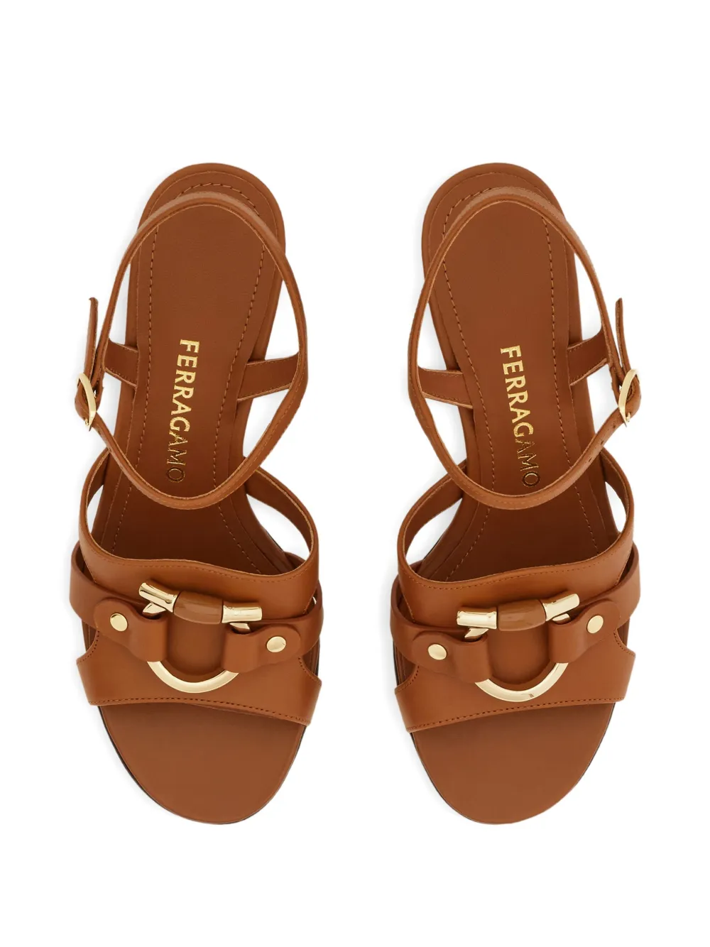 Ferragamo Sandalen met Gancini-detail Bruin