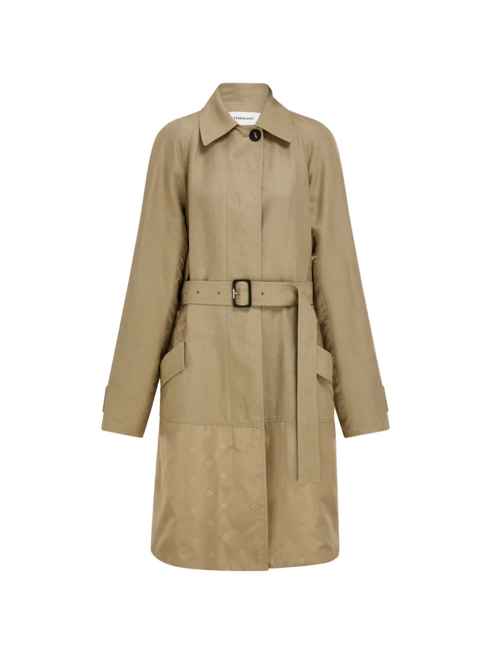 Ferragamo Duster coat with satin inserts - Neutrals
