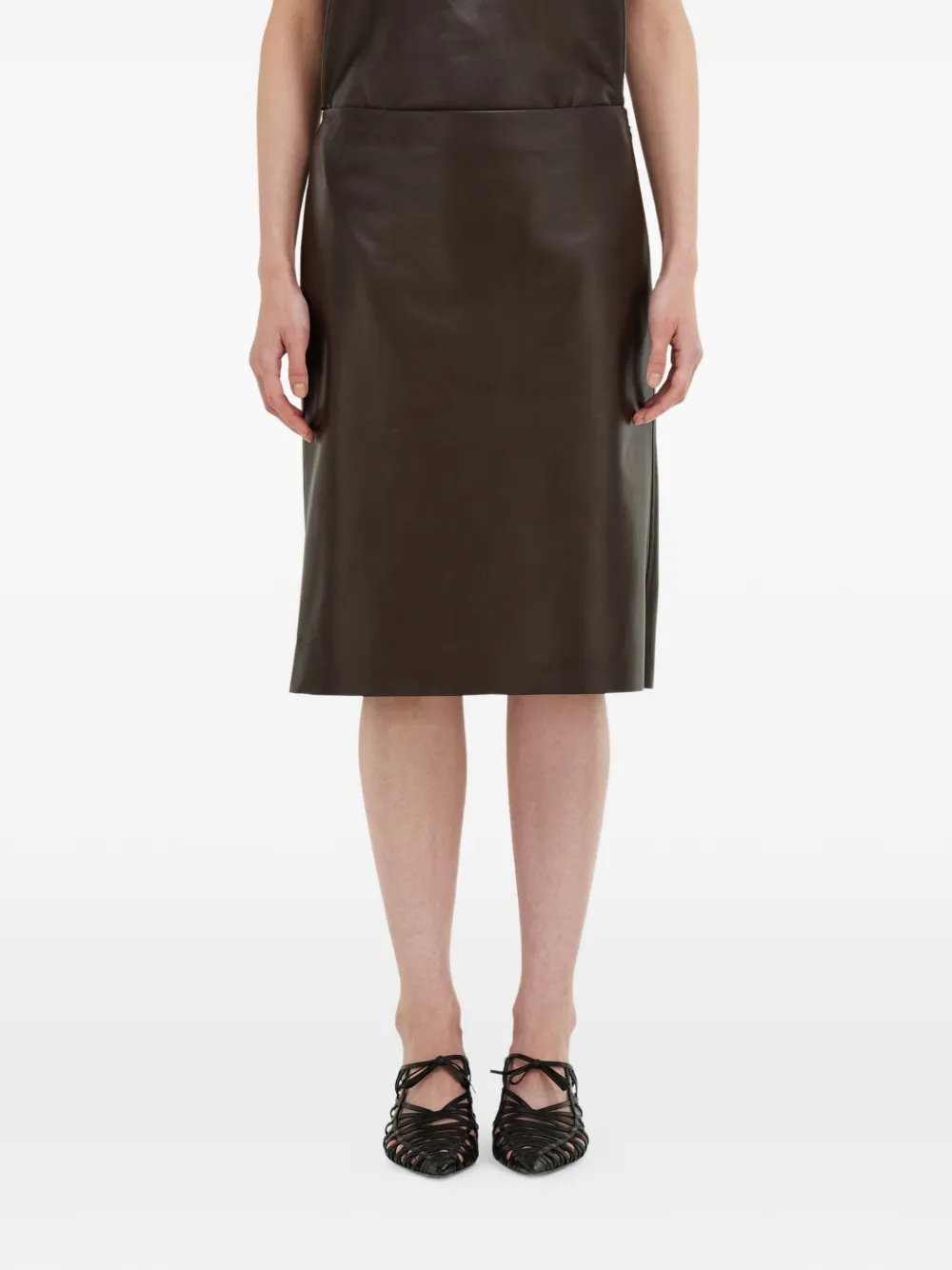 Ferragamo Nappa kokerrok Bruin