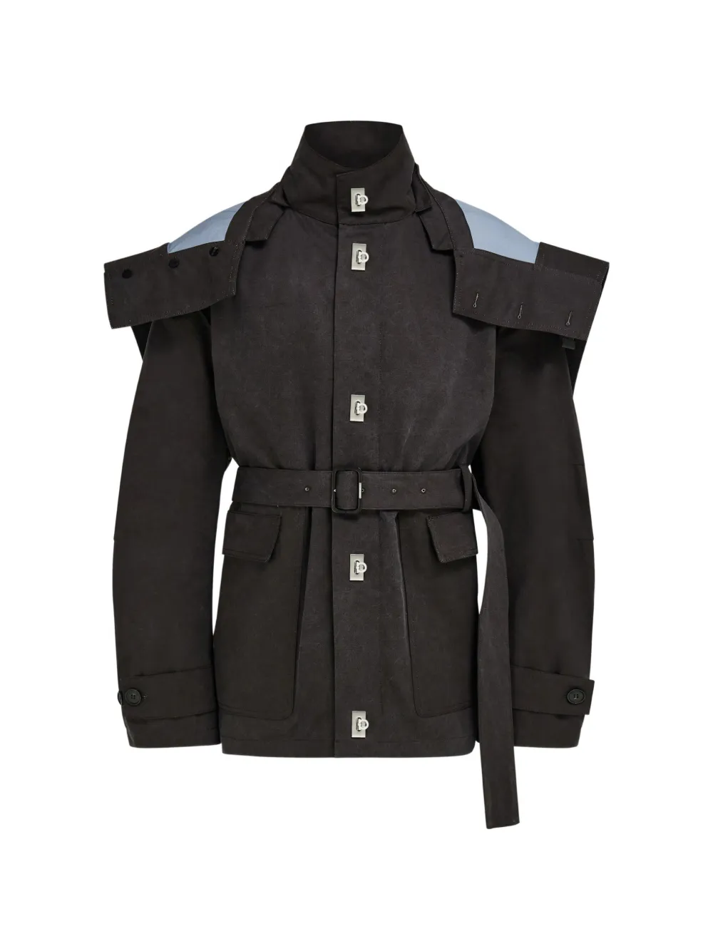 Ferragamo cropped parka with hood - Brown
