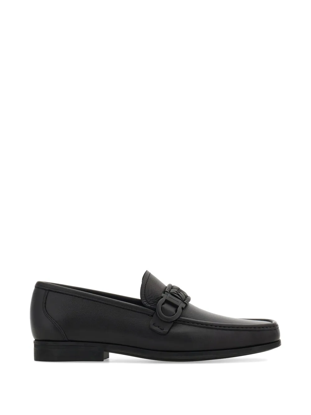 Ferragamo moccasins with braid Gancini ornament - Black