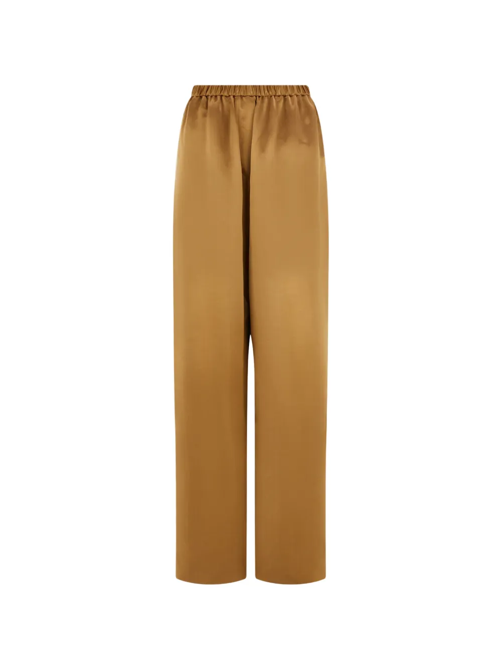 Ferragamo Satin Trousers In Brown