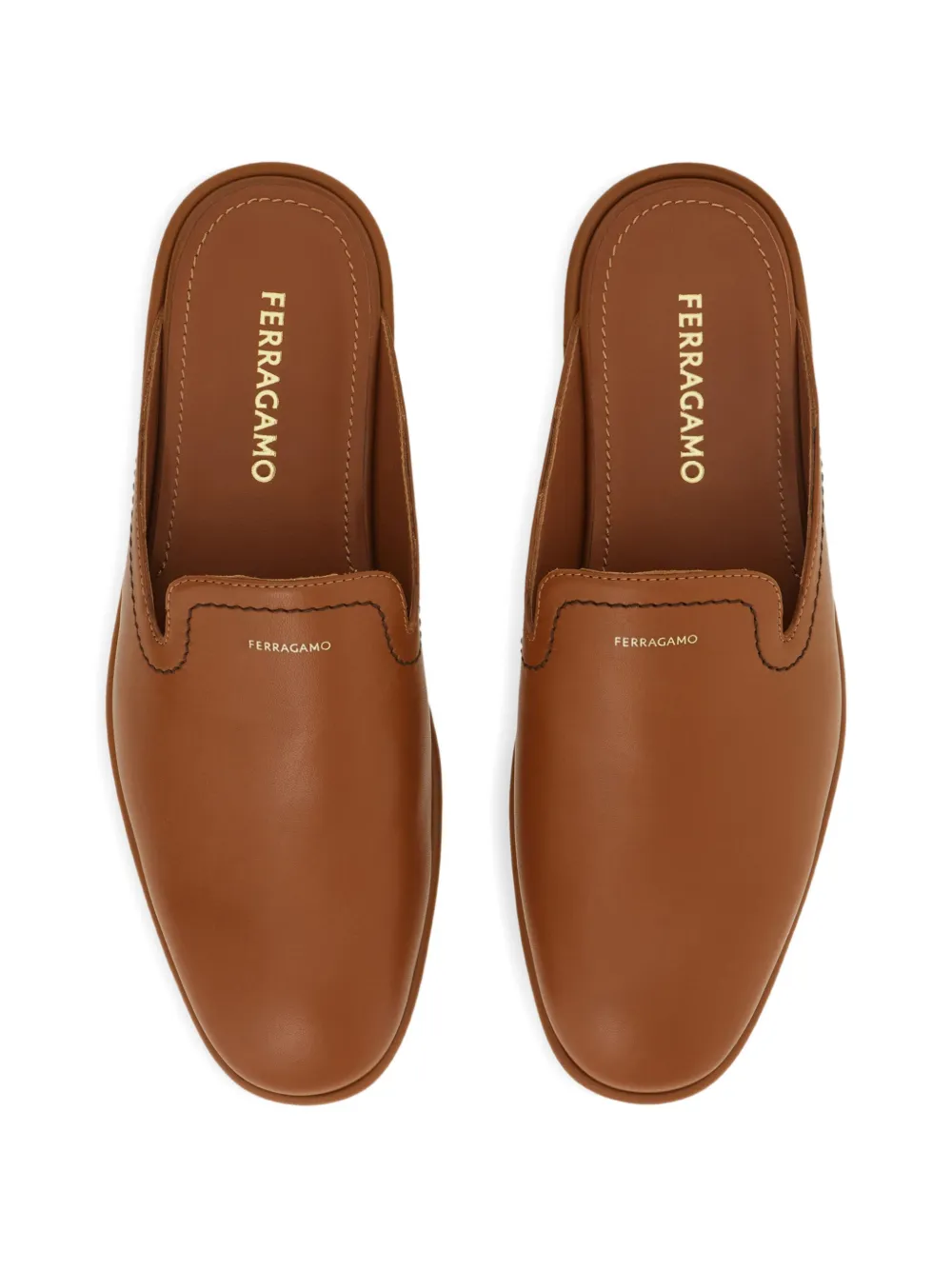 Ferragamo logo-print mules Bruin