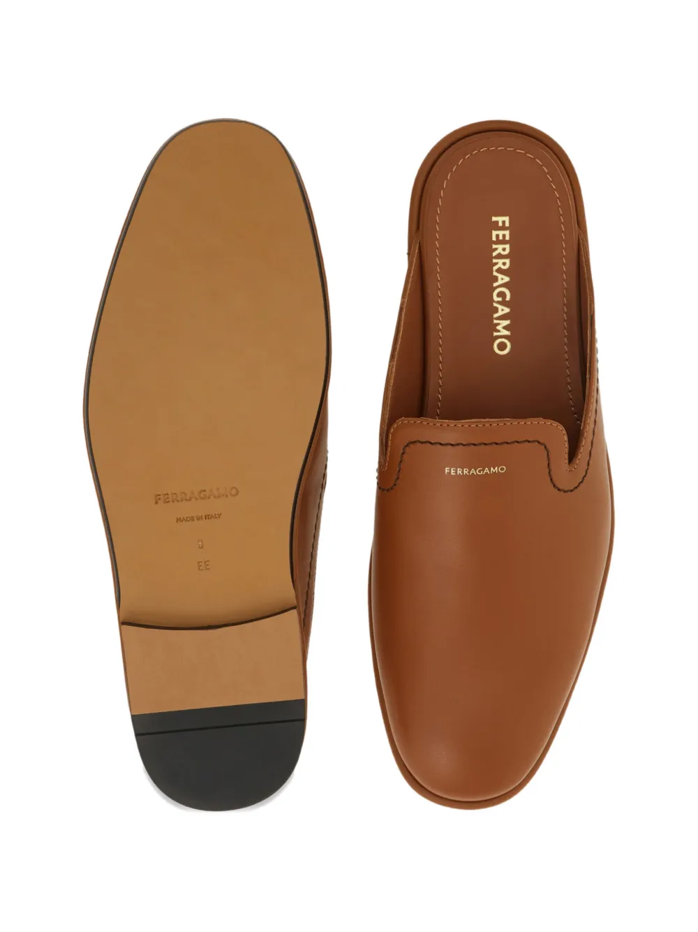Ferragamo logo-print mules Bruin