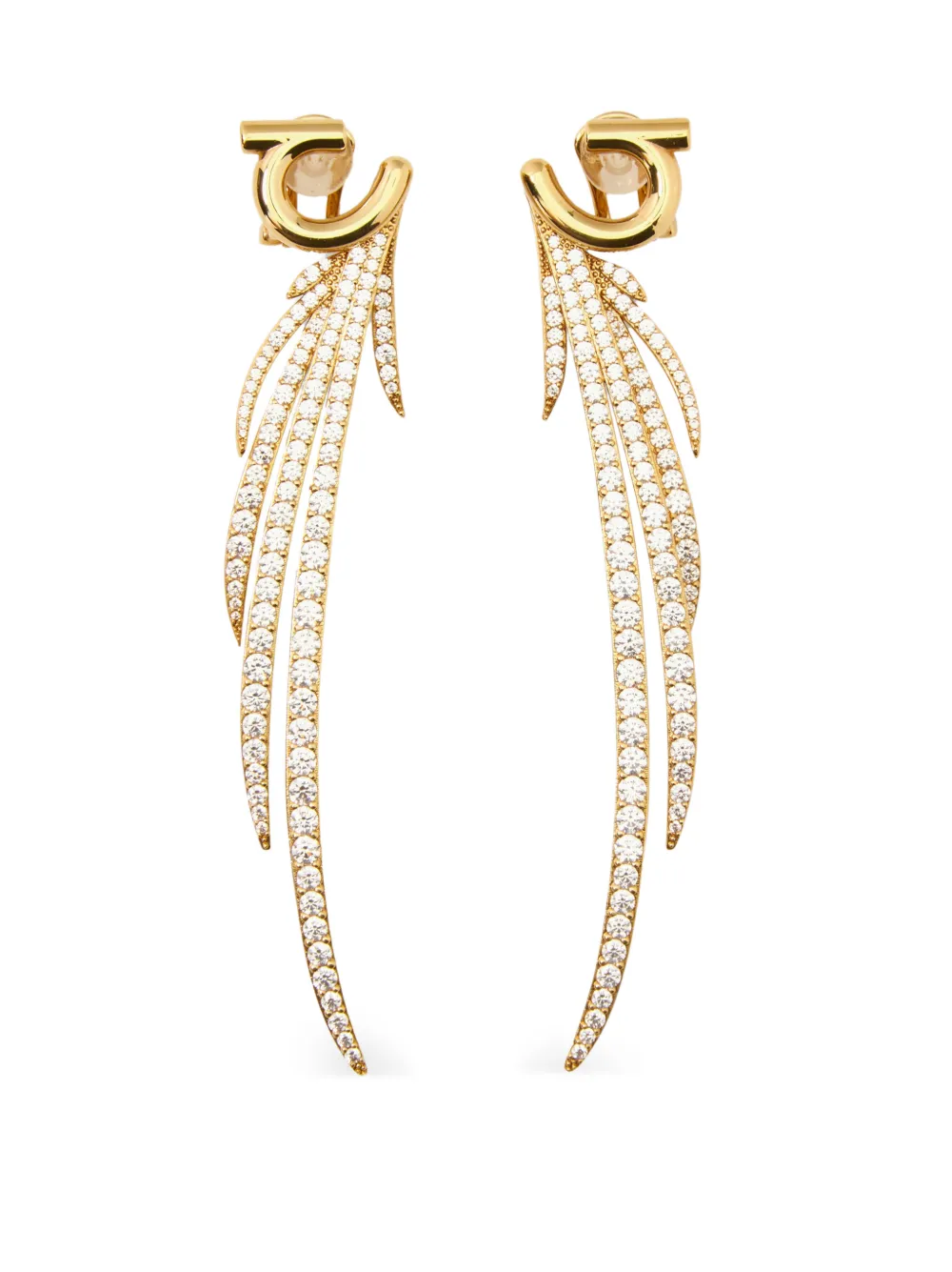 Ferragamo earrings with crystals - Gold