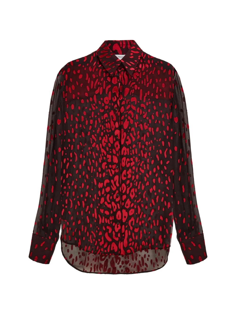 Ferragamo devoré georgette shirt - Red