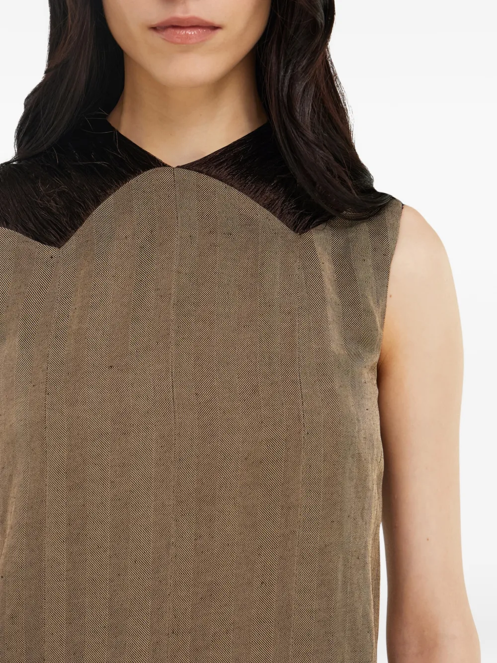 Ferragamo Maxi-jurk met franje detail Beige