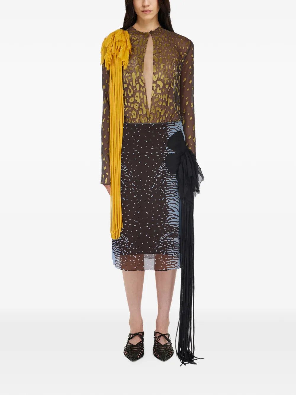 Ferragamo Mini-rok met dierenprint Blauw