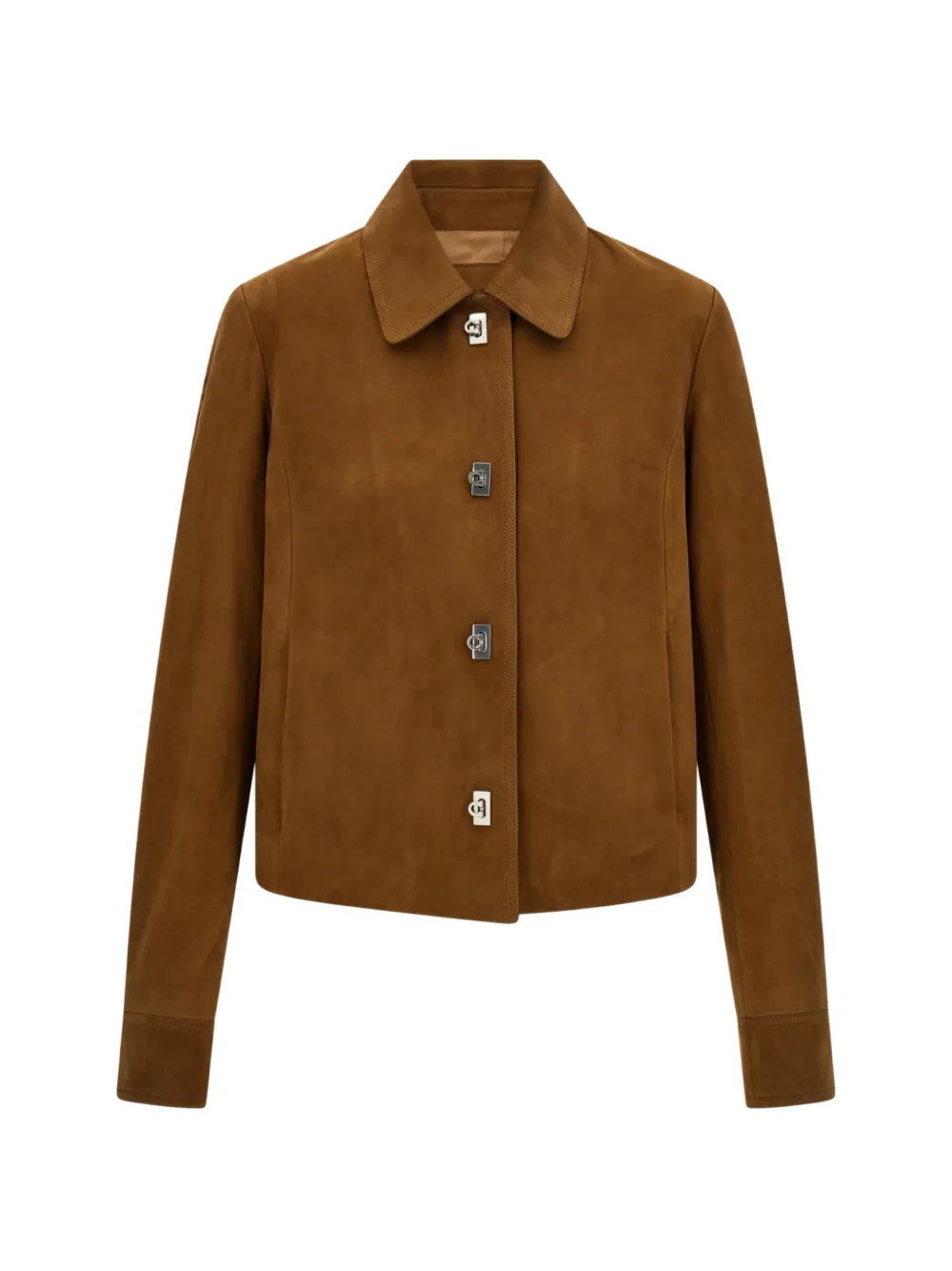 Ferragamo boxy nubuck jacket - Marrone