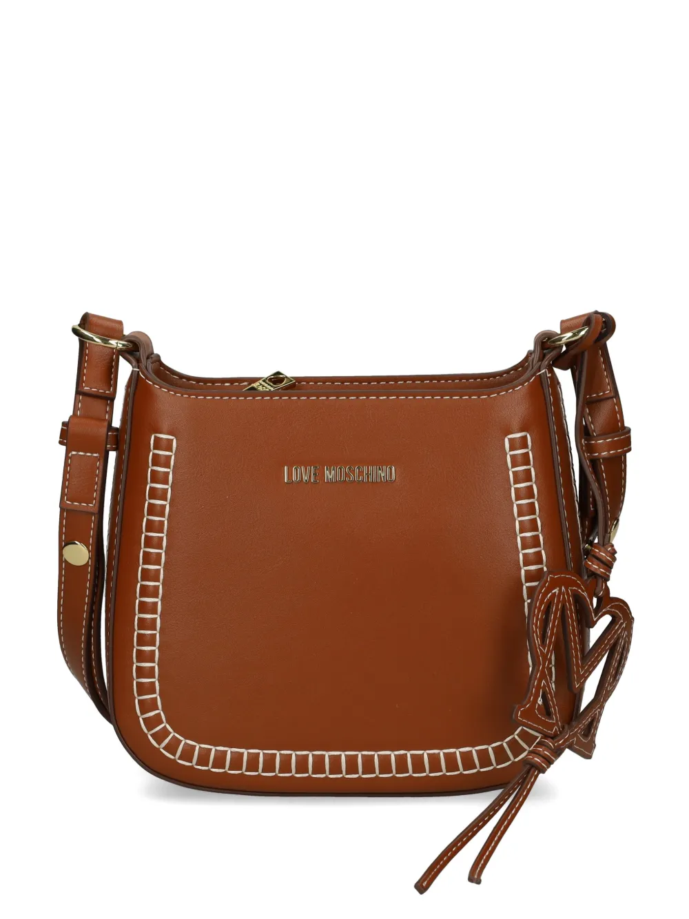 Love Moschino logo-lettering cross body bag - Marrone