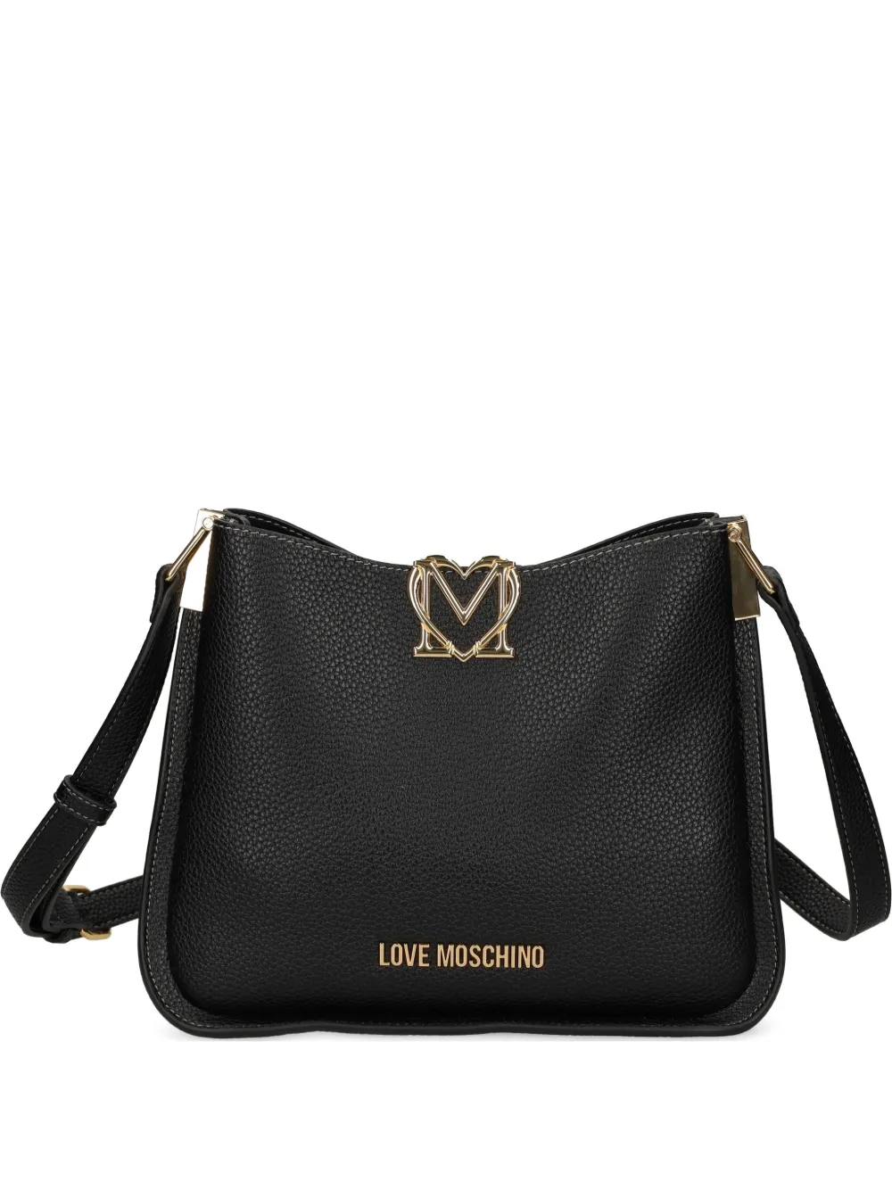 Love Moschino logo-plaque cross body bag - Nero
