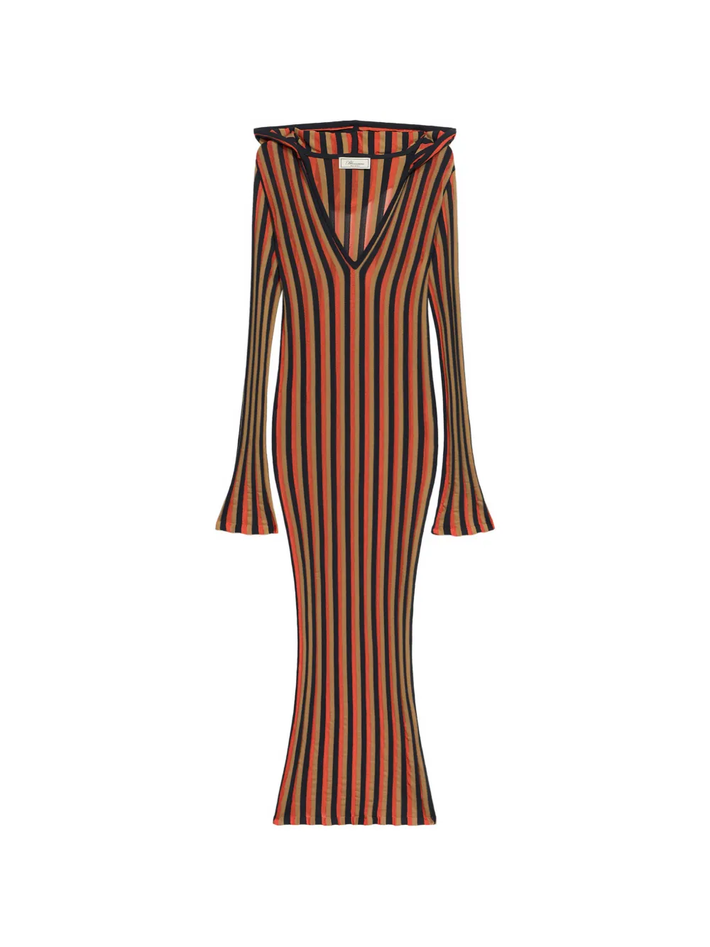 Blumarine Gestreiftes Kapuzenkleid - Schwarz