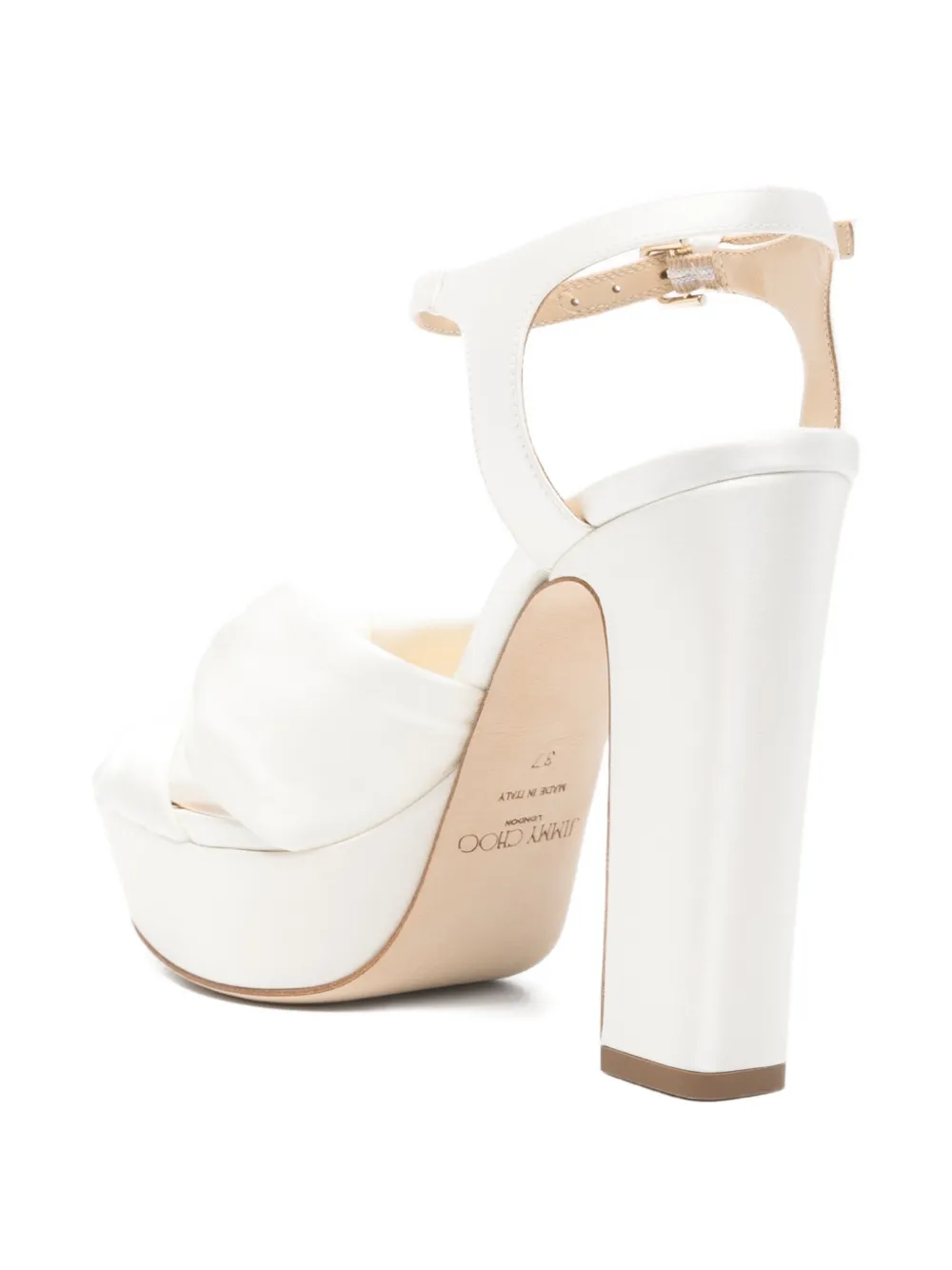 Jimmy Choo Heloise sandalen met plateauzool en geknoopt detail Wit