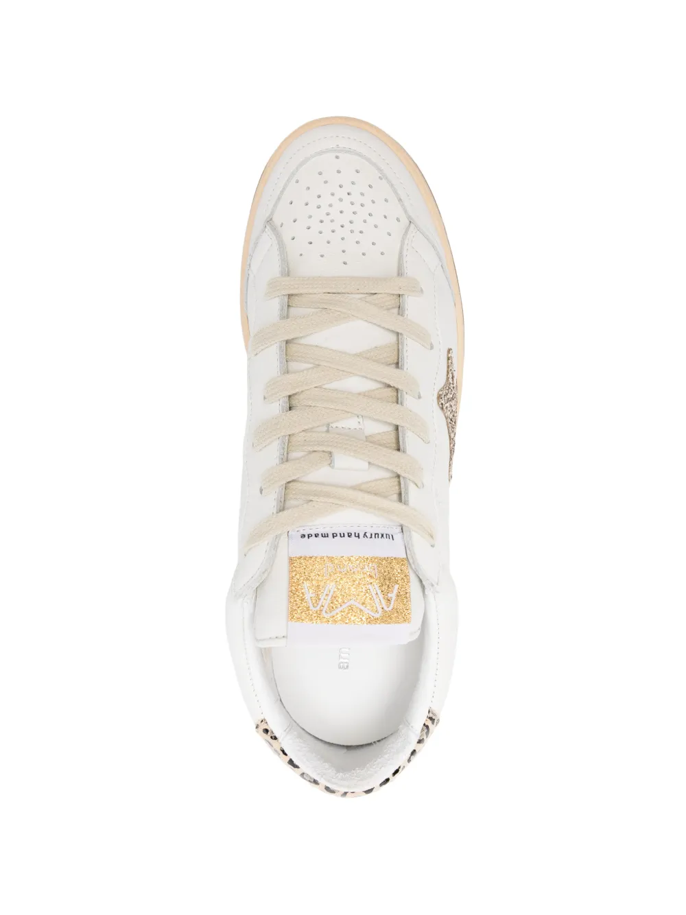 Ama Brand Sneakers met vlakken en patroon-applicatie Wit