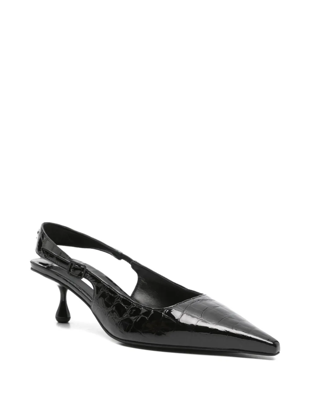 Jimmy Choo Amel slingback pumps met krokodillen-reliëf Zwart