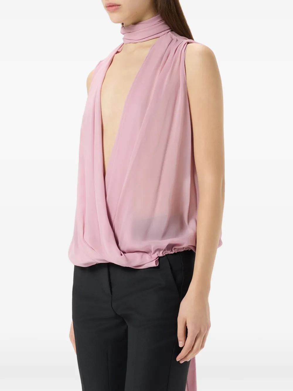 Blumarine Wikkel blouse met sjaaldetail Roze