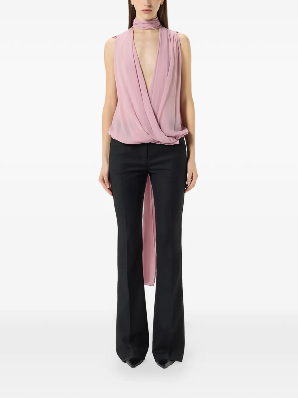 Blumarine Wikkel blouse met sjaaldetail Roze