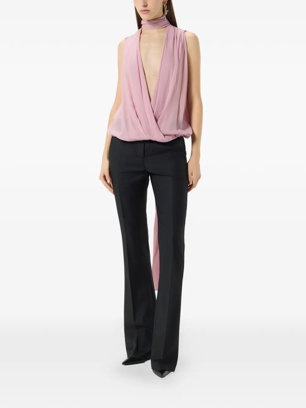 Blumarine Wikkel blouse met sjaaldetail Roze
