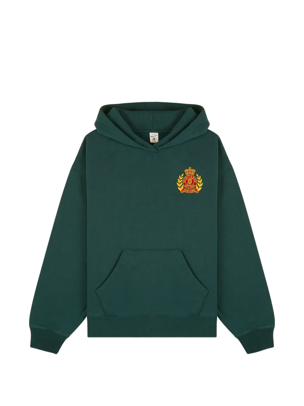 Sporty & Rich crest-embroidered hoodie - Verde
