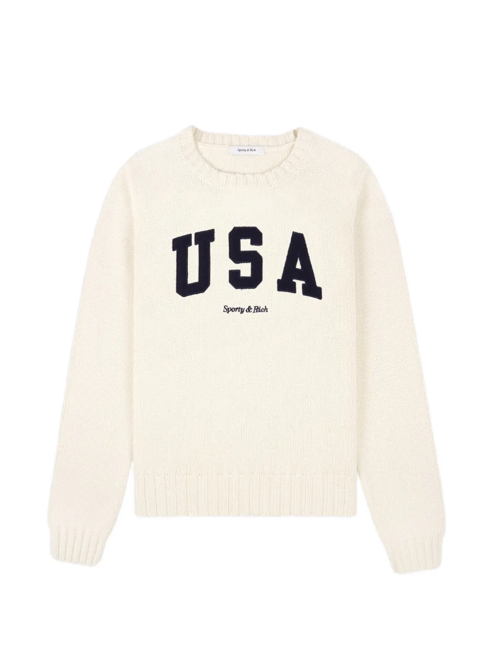 Sporty & Rich USA knitted sweater - Toni neutri