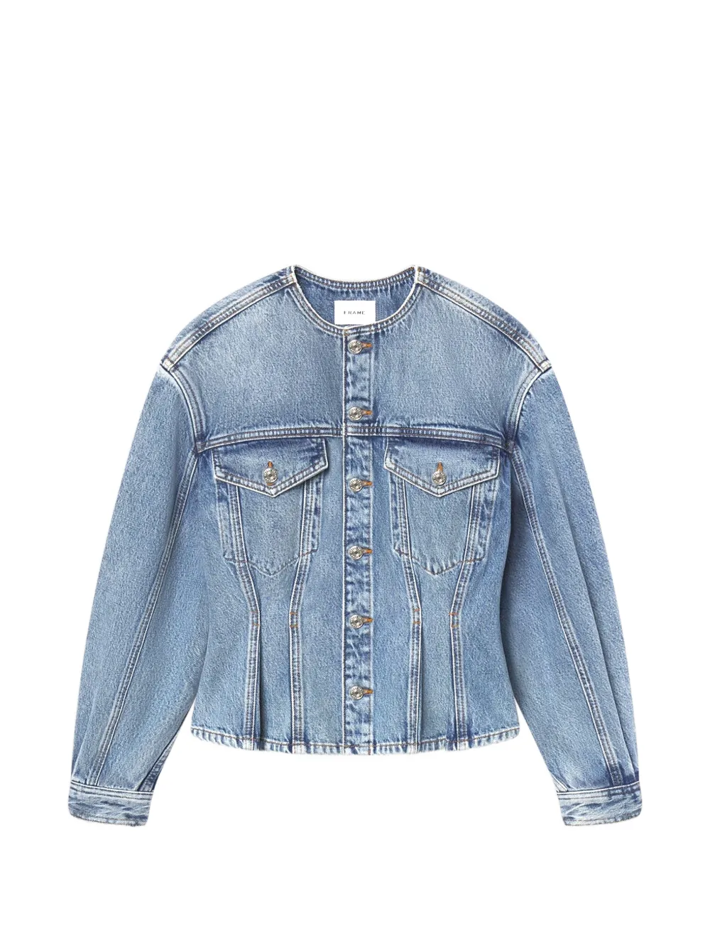 FRAME nipped collarless jacket - Blu