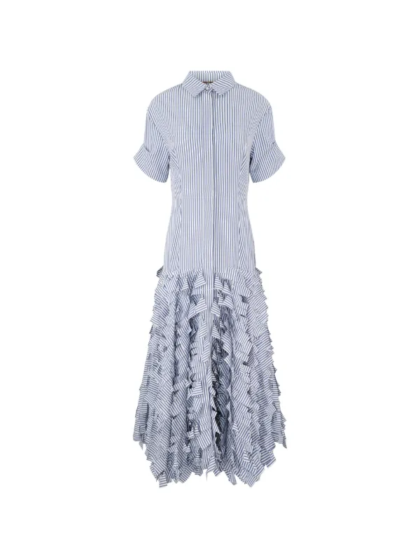 Alexis Lorelai Striped Ruffled Dress - Blue