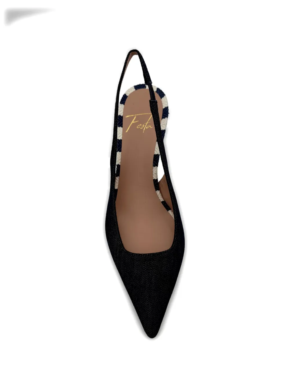 Roberto Festa Dalila gestreepte slingback pumps Blauw