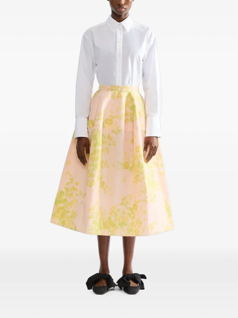 ERDEM blouse met kraag met borduurwerk Wit
