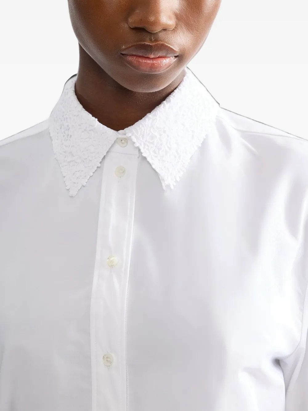 ERDEM blouse met kraag met borduurwerk Wit